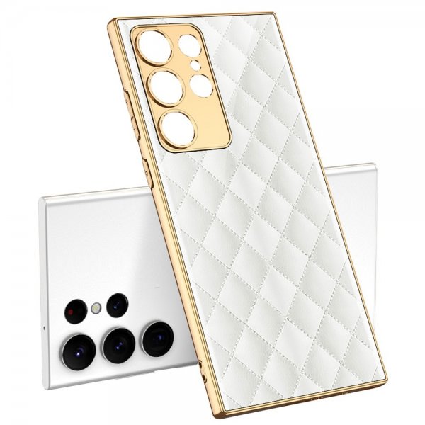 GKK Samsung Galaxy S23 Ultra Cover Mønster Hvide Tern