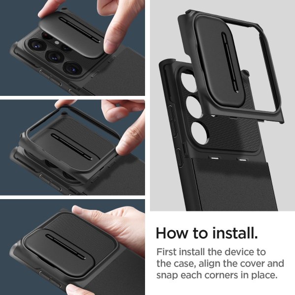Spigen Samsung Galaxy S23 Ultra Cover Optik Armor Sort