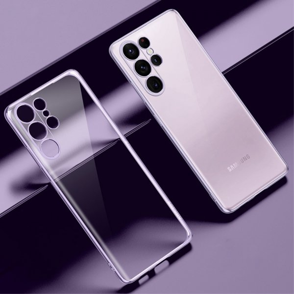 Sulada Samsung Galaxy S23 Ultra Cover Forgyldt Kant Lilla