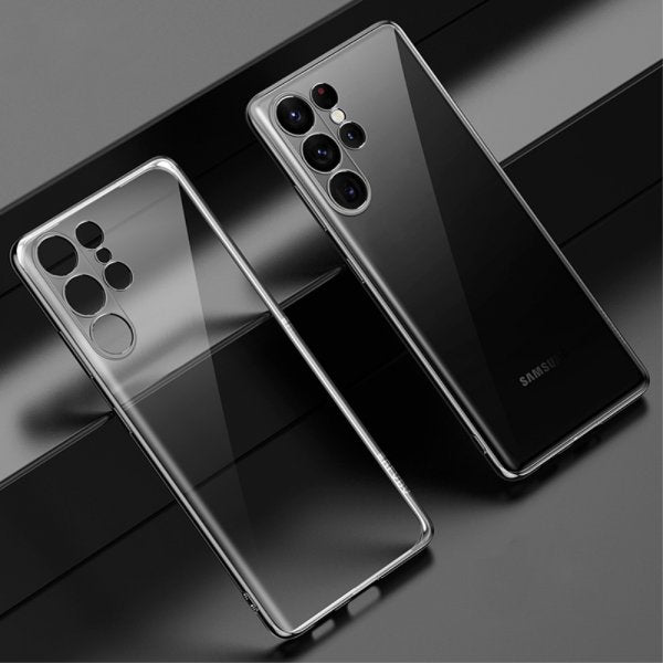 Sulada Samsung Galaxy S23 Ultra Cover Plateret Kant Sort