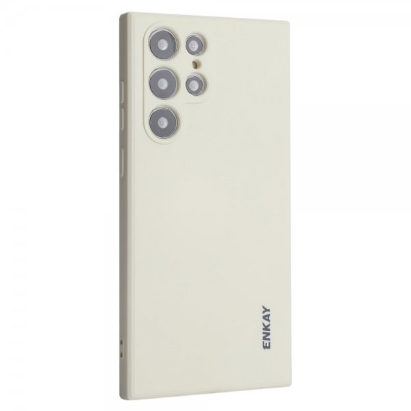 Enkay Samsung Galaxy S23 Ultra Cover Silikone Beige