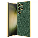 GKK Samsung Galaxy S23 Ultra Cover Stof Belagt Kant Grøn