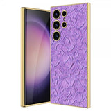 GKK Samsung Galaxy S23 Ultra Cover Stof Belagt Kant Lilla