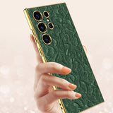 GKK Samsung Galaxy S23 Ultra Cover Stof Belagt Kant Lilla