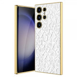 GKK Samsung Galaxy S23 Ultra Cover Stof Belagt Kant Hvid