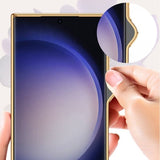 GKK Samsung Galaxy S23 Ultra Cover Stof Belagt Kant Hvid
