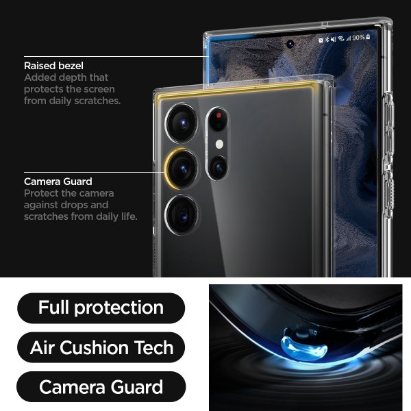 Spigen Samsung Galaxy S23 Ultra Cover Ultra Hybrid Crystal Clear