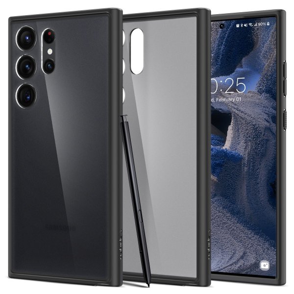 Spigen Samsung Galaxy S23 Ultra Cover Ultra Hybrid Mat Frost Sort