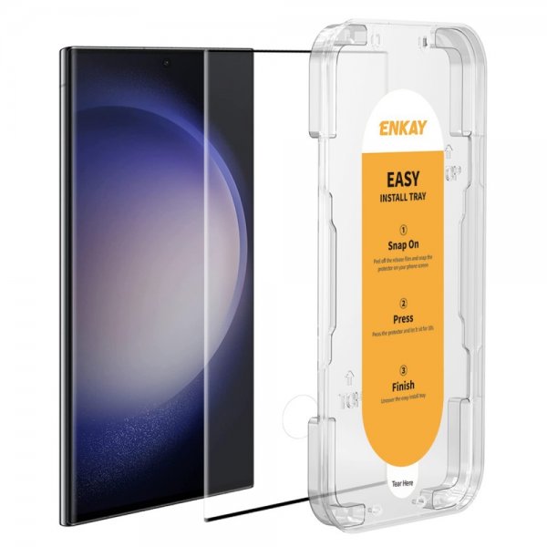 Enkay Samsung Galaxy S23 Ultra Skærmbeskytter med Monteringsramme Easy Install