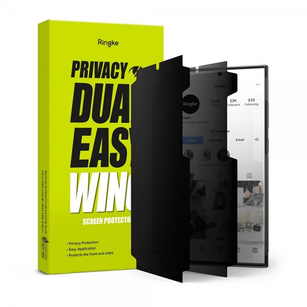 Ringke Samsung Galaxy S23 Ultra Skærmbeskyttelse Privacy Dual Easy Film