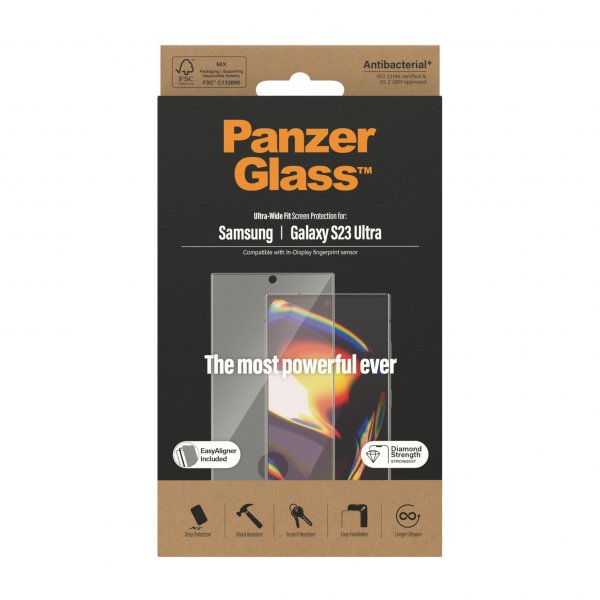 PanzerGlass Samsung Galaxy S23 Ultra Skærmbeskyttelse Ultra-Wide Fit EasyAligner