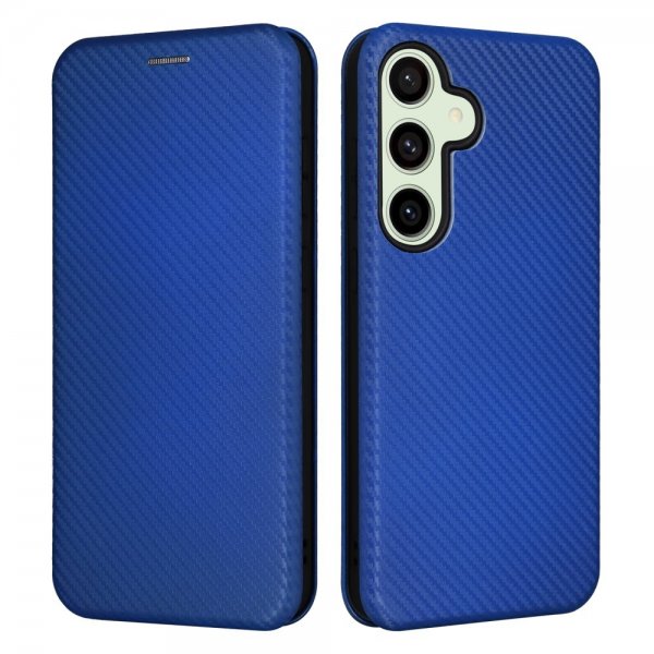 Samsung Galaxy S24 FE Etui Kulfibertekstur Blå