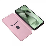 Samsung Galaxy S24 FE Etui Kulfibertekstur Rosaguld