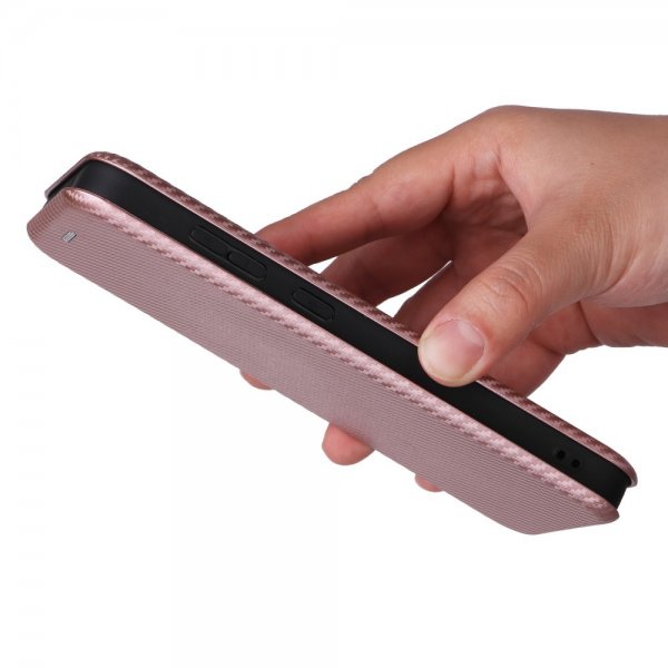 Samsung Galaxy S24 FE Etui Kulfibertekstur Rosaguld