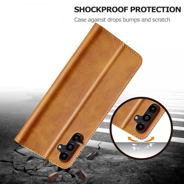 Lc.Imeeke Samsung Galaxy S24 FE Etui med Kortlomme Standfunktion Lysebrun