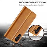 Lc.Imeeke Samsung Galaxy S24 FE Etui med Kortlomme Standfunktion Lysebrun