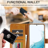 Lc.Imeeke Samsung Galaxy S24 FE Etui med Kortlomme Standfunktion Lysebrun