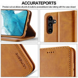 Lc.Imeeke Samsung Galaxy S24 FE Etui med Kortlomme Standfunktion Lysebrun
