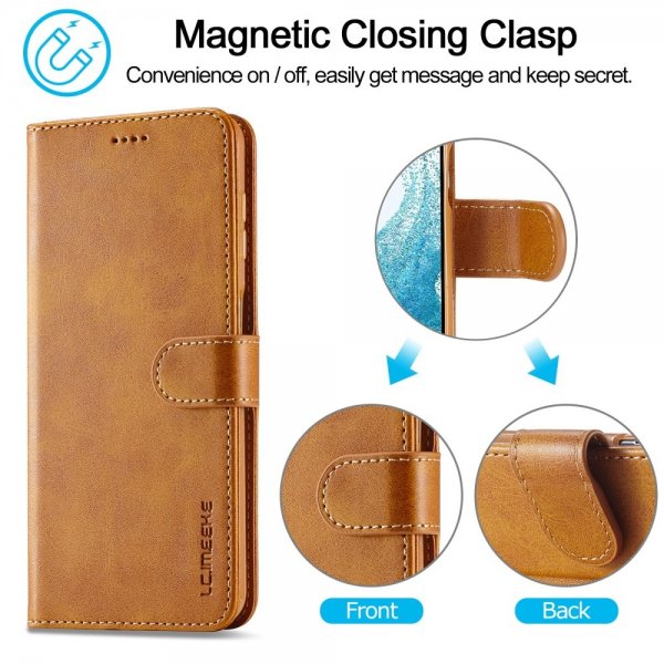 Lc.Imeeke Samsung Galaxy S24 FE Etui med Kortlomme Standfunktion Lysebrun