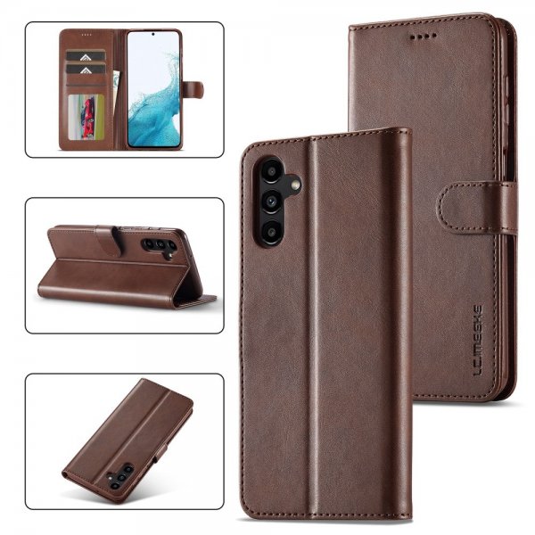 Lc.Imeeke Samsung Galaxy S24 FE Etui med Kortlomme Standerfunktion Mørkebrun