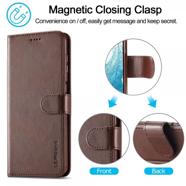 Lc.Imeeke Samsung Galaxy S24 FE Etui med Kortlomme Standerfunktion Mørkebrun