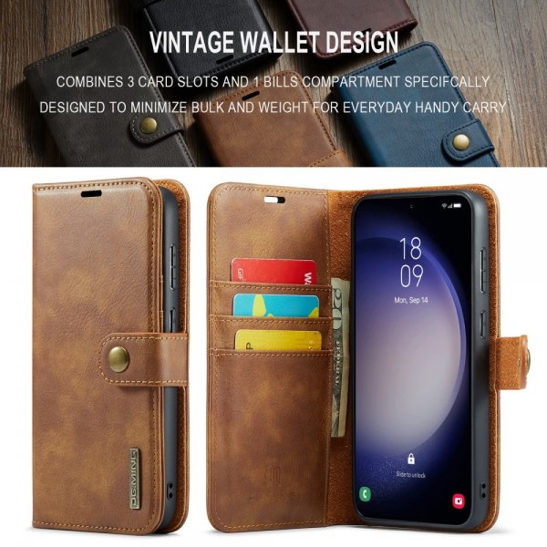 Dg.Ming Samsung Galaxy S24 FE Etui med Aftagelig Skal Brun