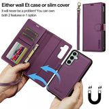 Lc.Imeeke Samsung Galaxy S24 FE Etui med Aftageligt Cover L2 Series MagSafe Lilla