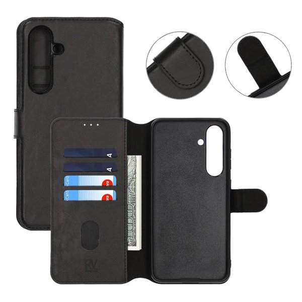 Rvelon Samsung Galaxy S24 FE Etui Magnetisk Aftageligt Cover Sort
