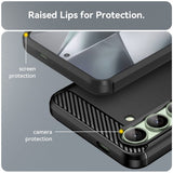 Samsung Galaxy S24 FE Cover Børstet Kulfibertekstur Sort