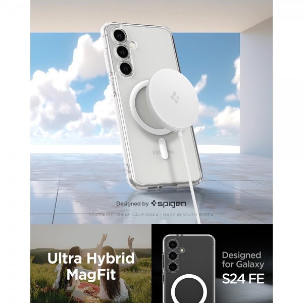 Spigen Samsung Galaxy S24 FE Cover Ultra Hybrid MagFit Hvid