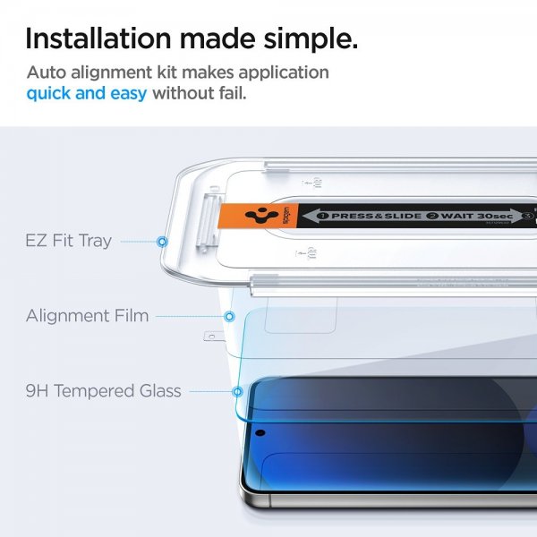 Spigen Samsung Galaxy S24 FE Skærmbeskyttelse GLAS.tR EZ Fit 2-pak