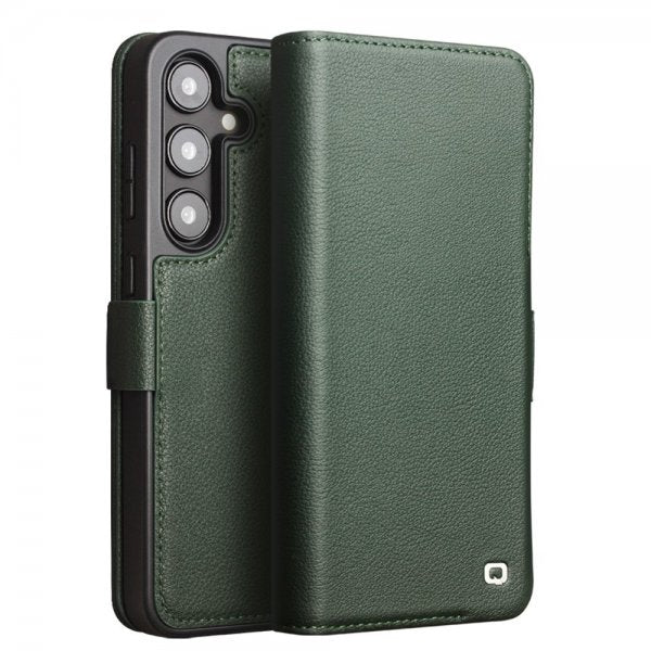Qialino Samsung Galaxy S24 Etui Ægte Læder Grøn