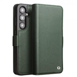 Qialino Samsung Galaxy S24 Etui Ægte Læder Grøn