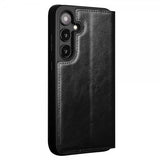 Qialino Samsung Galaxy S24 Etui Ægte Læder Sort
