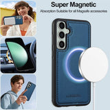 Lc.Imeeke Samsung Galaxy S24 Cover med Aftageligt Cover L2 Series MagSafe Blå