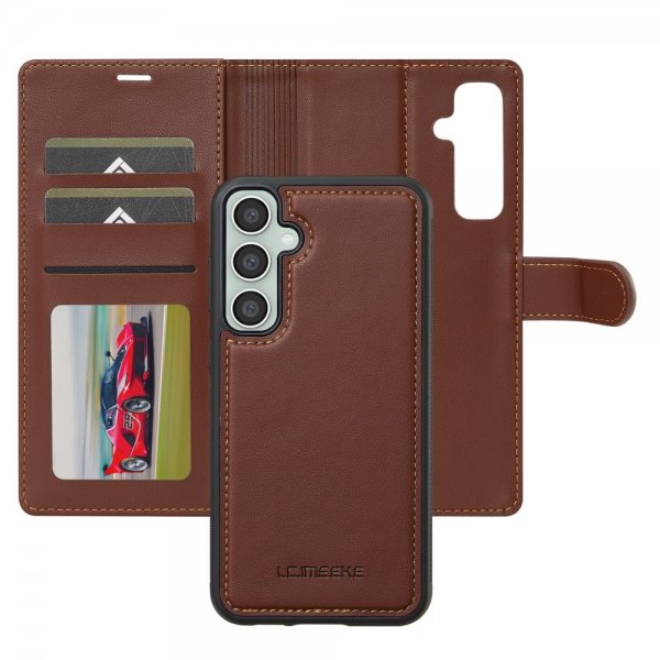Lc.Imeeke Samsung Galaxy S24 Etui med Aftageligt Cover L2 Series MagSafe Brun