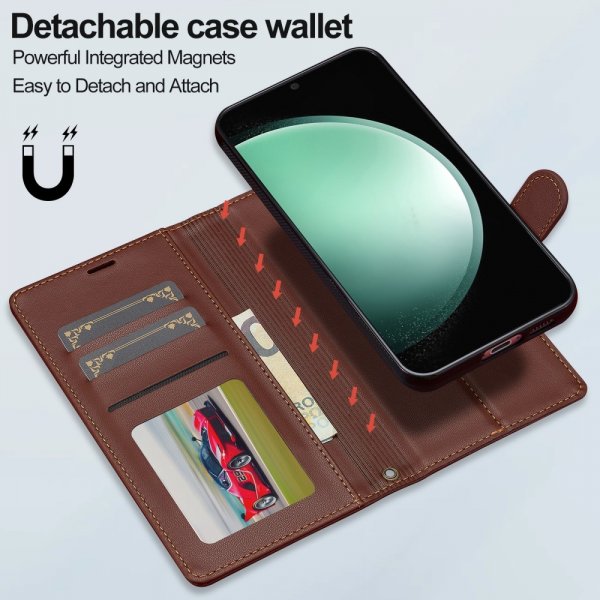 Lc.Imeeke Samsung Galaxy S24 Etui med Aftageligt Cover L2 Series MagSafe Brun