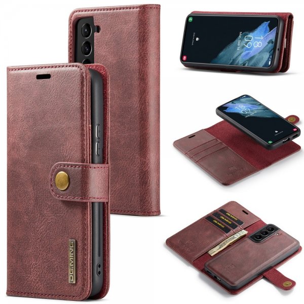 Dg.Ming Samsung Galaxy S24 Etui med Aftageligt Cover Rød
