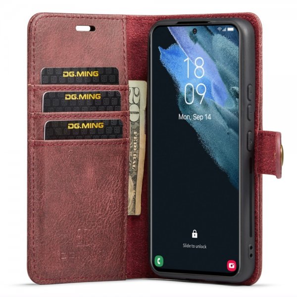 Dg.Ming Samsung Galaxy S24 Etui med Aftageligt Cover Rød
