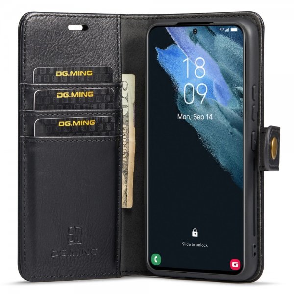 Dg.Ming Samsung Galaxy S24 Etui med Aftageligt Cover Sort