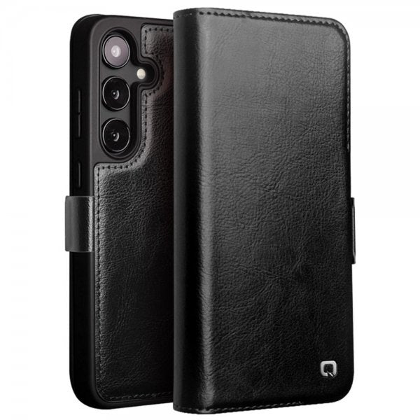 Qialino Samsung Galaxy S24 Plus Cover Ægte Læder Sort