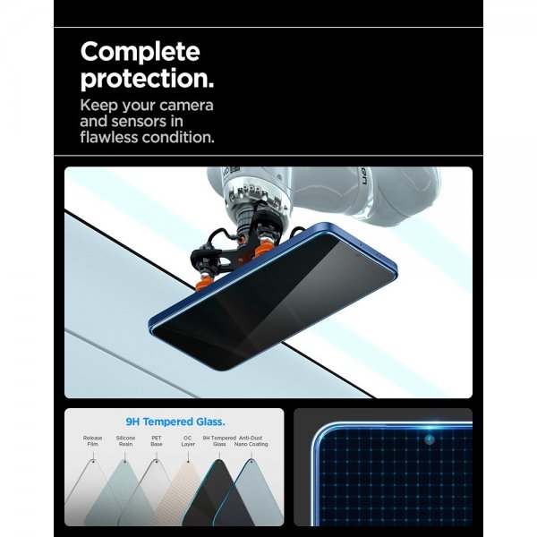 Spigen Samsung Galaxy S24 Plus/Galaxy S25 Plus Skærmbeskyttelse GLAS.tR EZ Fit Privacy 2-pak