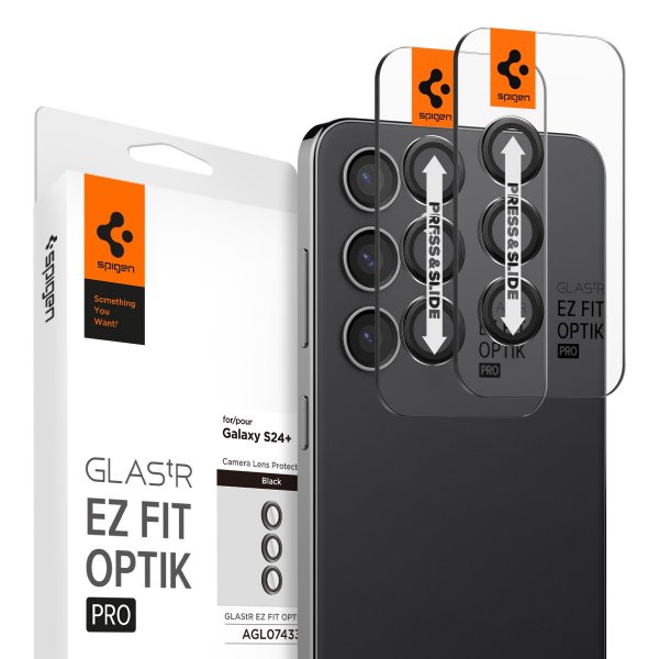 Spigen Samsung Galaxy S24 Plus Kamera Beskyttelse GLAS.tR EZ Fit Optik Pro 2-pak Sort