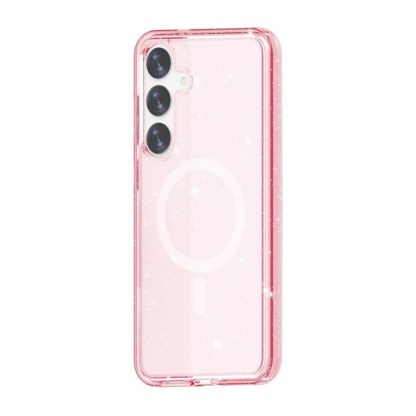 Samsung Galaxy S24 Plus Cover Glitter MagSafe Rosa