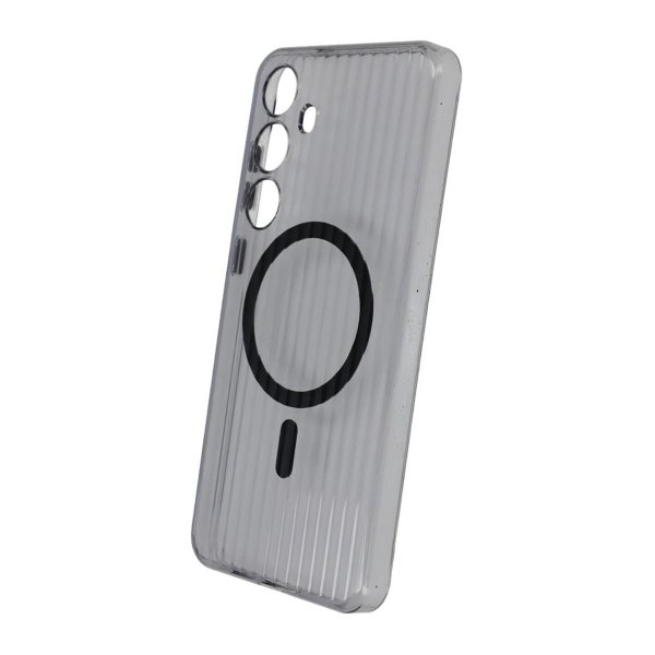 Samsung Galaxy S24 Plus Cover Korrugeret MagSafe Transparent Sort