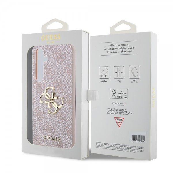 Guess Samsung Galaxy S24 Plus Cover 4G Metal Logo Rosa