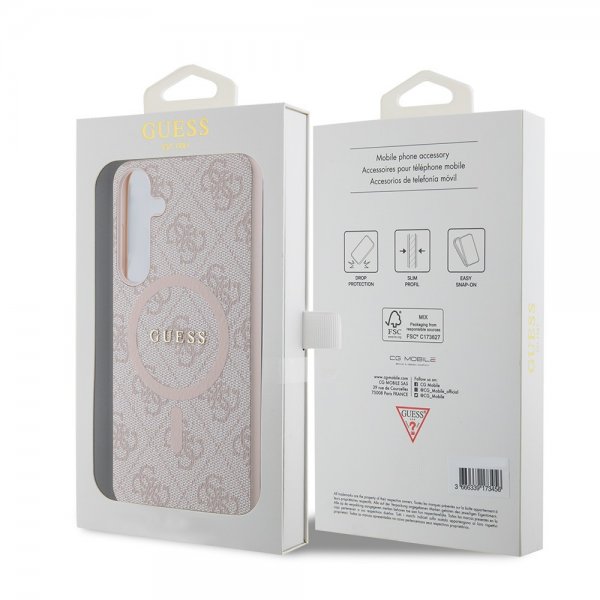 Guess Samsung Galaxy S24 Plus Cover 4G Pattern MagSafe Pink
