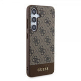 Guess Samsung Galaxy S24 Plus Cover Bottom Stripe Metal Logo Brun