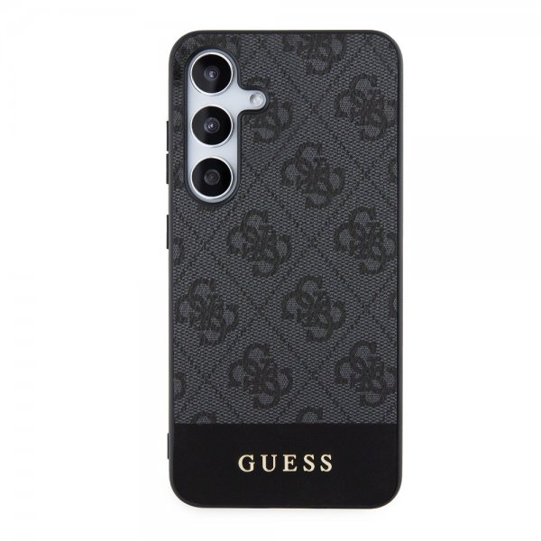 Guess Samsung Galaxy S24 Plus Cover Bottom Stripe Metal Logo Sort