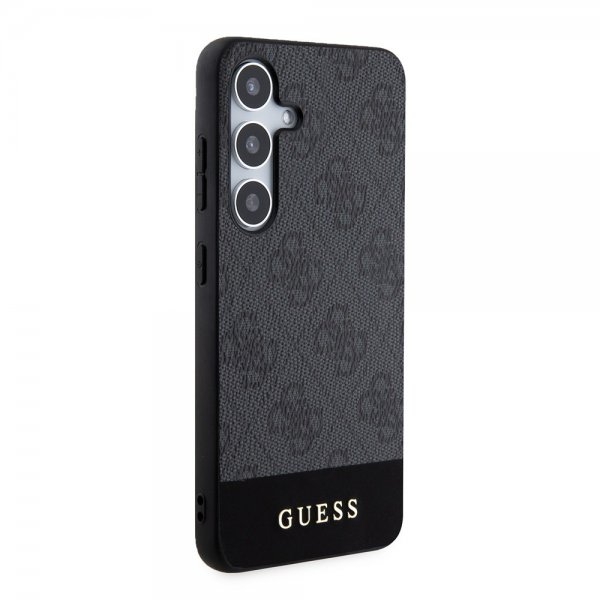 Guess Samsung Galaxy S24 Plus Cover Bottom Stripe Metal Logo Sort